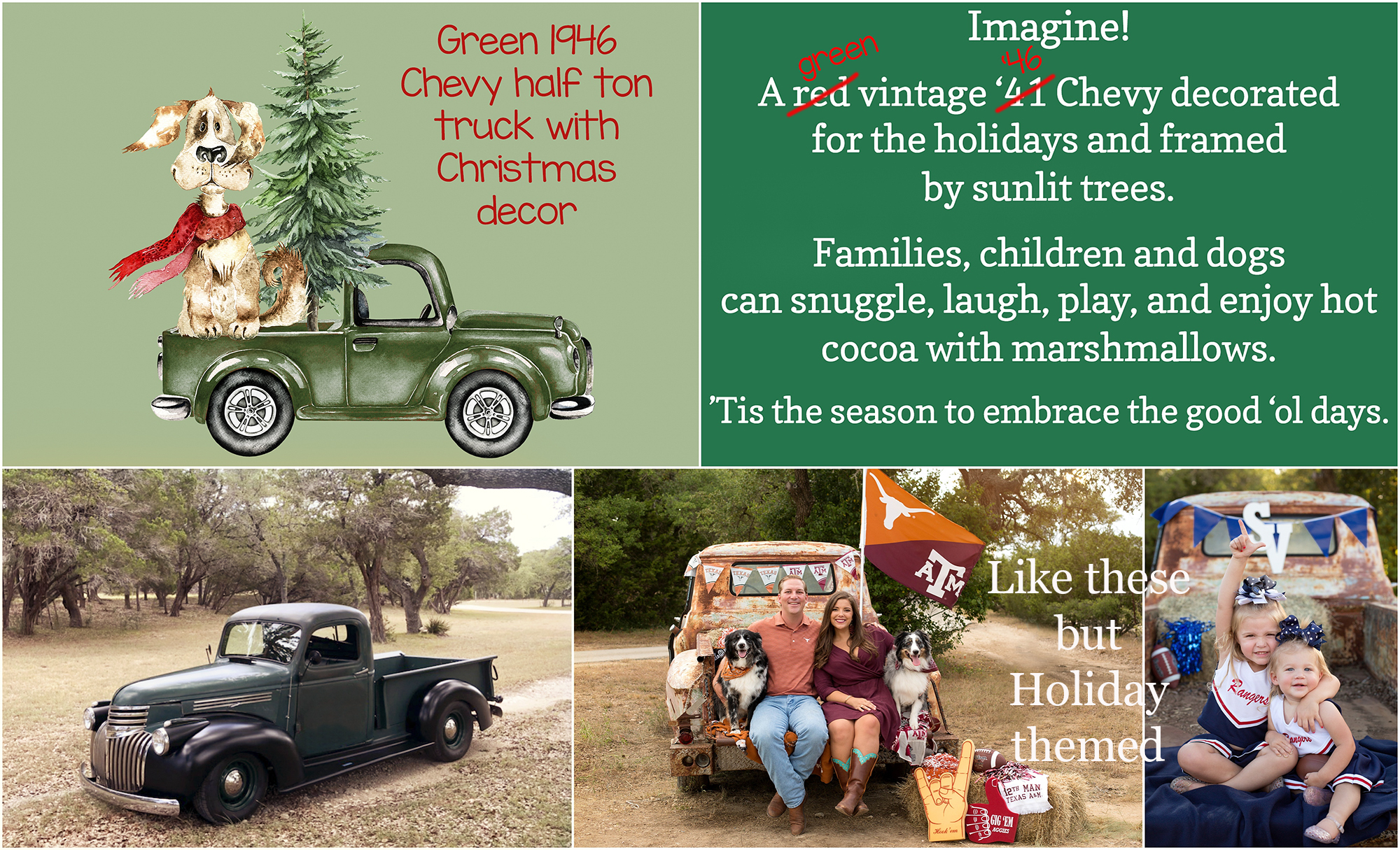 Christmas old fashion truck & Santa MINIS ~ Saturday, November